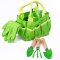Bigjigs Toys Gartengeräte-Set im grünen Stoffbeutel