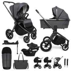 MUUVO SET Voziček 4v1 Quick SE 2 Diamond graphite set + CBX By CYBEX Aton B2 i-Size + osnova