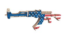 Woodcraft Puzzle 3D in legno Fucile mitragliatore AK47 nei colori della bandiera americana
