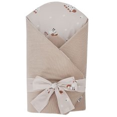 EKO Otulacz bawełniany z kokosowym wyjmowanym wkładem VELVET Bees Beige 75x75 cm