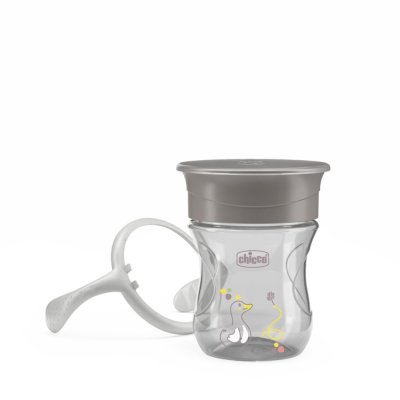 CHICCO Cană 360 Perfect X cu mânere gri, 12m+