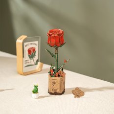 RoboTime 3D Wooden Puzzle Red Rose