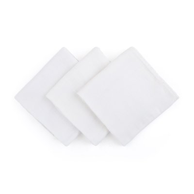 PETITE&MARS Sada plen bambusová mušelínová 3ks Moussy Total White, 68 x 68 cm