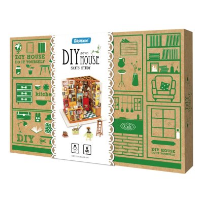 RoboTime 3D Holzpuzzle Miniatur Sam's Arbeitszimmer