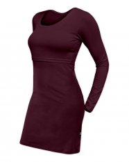 Breastfeeding long-sleeve dress Elena - burgundy