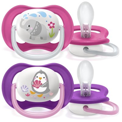 Philips AVENT Smoczek Ultra air Animal 6-18m dziewczynka, 2 szt