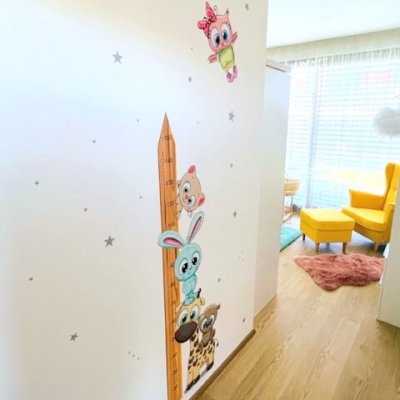 Kindermaßband an der Wand – Tiere CUTE2 – 150 cm