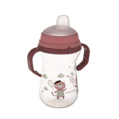 CANPOL BABIES Kubek silikonowy do picia FirstCup Bonjour Paris 250ml różowy