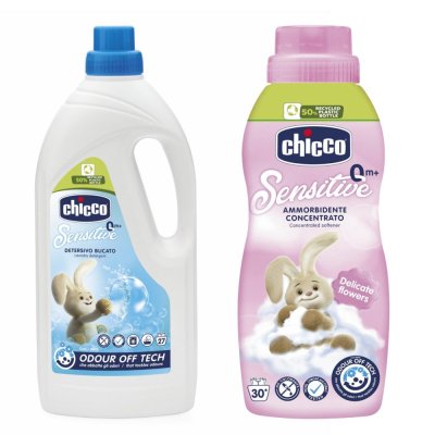 CHICCO Detersivo bucato neonato Sensitive 1,5 l + Ammorbidente concentrato Abbraccio di Fiori 750 ml