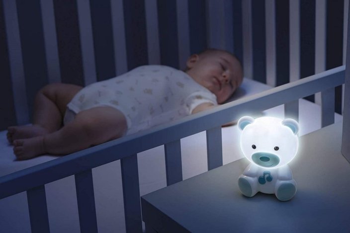 CHICCO Musikalisches Nachtlicht Teddybär blau 0m+