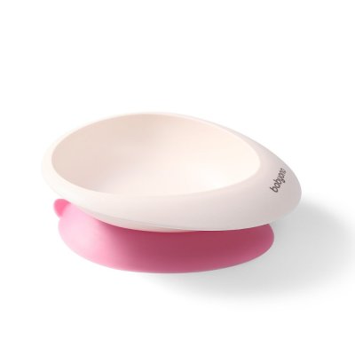 BABYONO Bowl with suction cup and spoon pink 230 ml 6m+