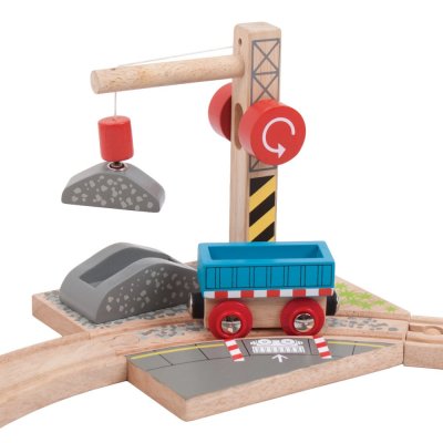 Bigjigs Rail Kran mit Kies