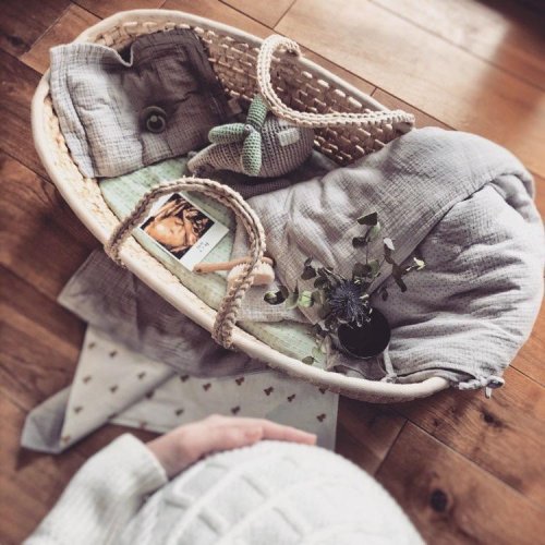 HELLOBABY Moses basket for baby Corn Natural + mattress