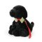 Rappa Plyschhund labrador svart med koppel 28 cm ECO-FRIENDLY
