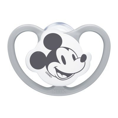 NUK Schnuller Space Disney Mickey in einer Box, grau 0-6m
