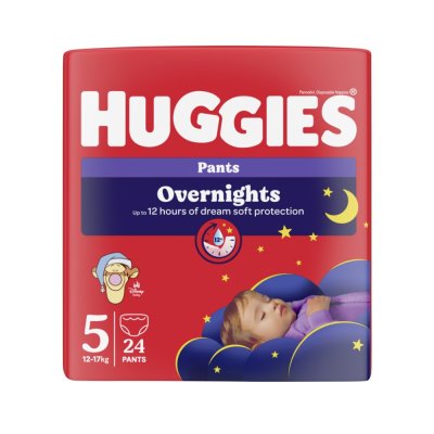 HUGGIES® Windelhosen für die Nacht Overnights Pants Gr. 5 (12-17 kg), 24 Stück