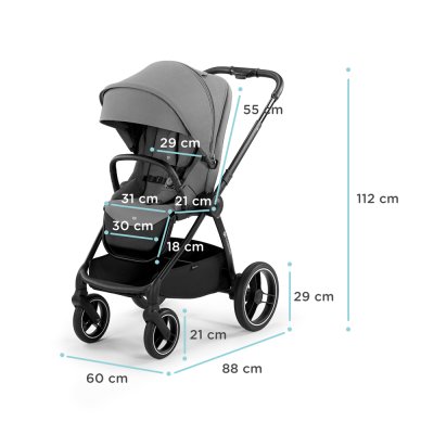 KINDERKRAFT SELECT Kinderwagen kombiniert Nea 2in1 Deep Grey, Premium