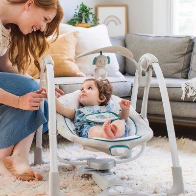 INGENUITY Swing conversível vibrando com melodia Nash 2 em 1, 0m+ até 9 kg