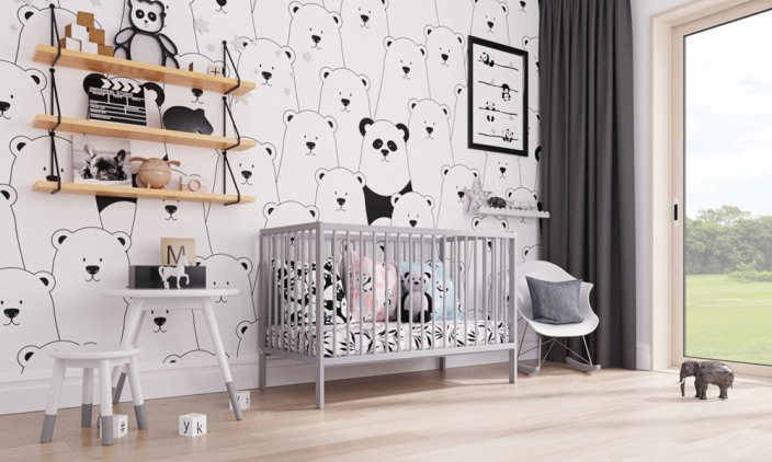 PETITE&MARS Lit en bois Moony Grey