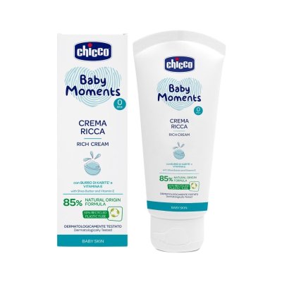 CHICCO Подхранващ крем Baby Moments 85% натурални съставки 100 мл, 0м+