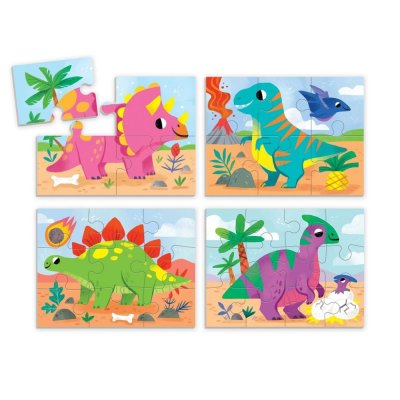 Mudpuppy Puzzle Dinozaury zestaw 4 w 1