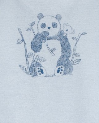 CARTER'S Body z krótkim rękawem Blue Panda/Airplane dla chłopca, 5 sztuk, 9 m/rozmiar. 74