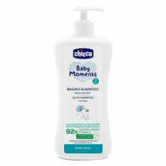 CHICCO Sampon pentru par si corp cu dozator Baby Moments 92% ingrediente naturale 500 ml