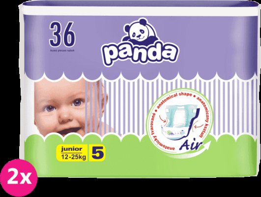 2x BELLA PANDA Junior 36 Stück (12-25 kg) - Wegwerfwindeln