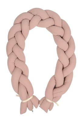 BABYMATEX Spjälsängsskydd muslin flätad fläta - rosa 200 cm