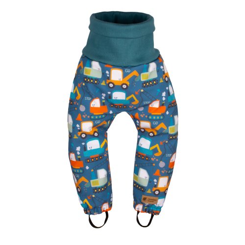 Pantaloni regolabili softshell per bambini Monkey Mum® con membrana - Cantiere giocoso