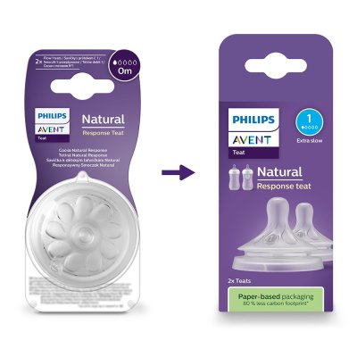 Philips AVENT Smoczek Natural Response 1 pierwszy wypływ 0 m, 2 szt