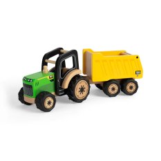 Tidlo Drewniany Traktor z Przyczepą