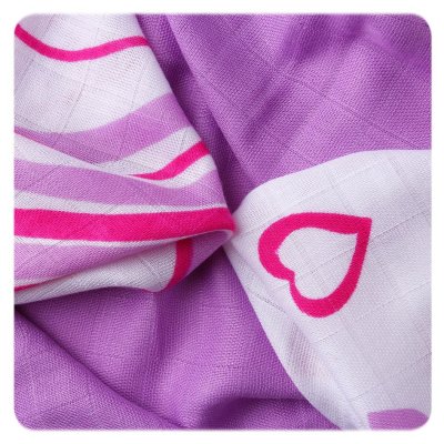 KIKKO Servietten Bambus Hearts&Waves 30x30 cm, flieder 9 Stk :: Monkey Mum