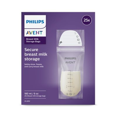 Sacos para leite materno Philips AVENT 180 ml, 25 unidades