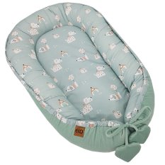 Nido EKO para bebé VELVET Dogs Mint 90x60 cm