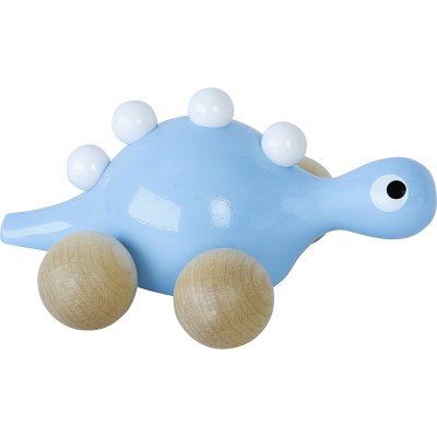Vilac Drewniany dinozaur na kółkach niebieski