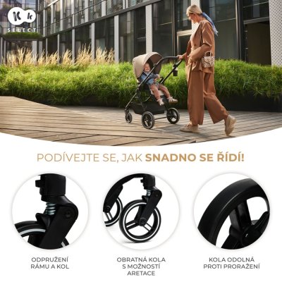 KINDERKRAFT SELECT Kinderwagen kombiniert Yoxi 2in1 Pure Black