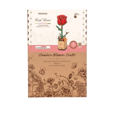 RoboTime 3D Holzpuzzle Rote Rose