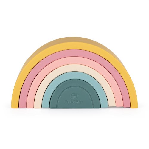 PETITE&MARS Силиконова сгъваема играчка Rainbow Intense Ocher 12м+