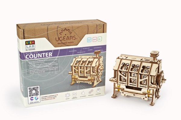 Ugears 3D Holzmechanik Puzzle STEM Klickzähler