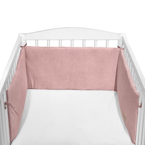 KLUPS Защитен предпазител за легло Velvet розов 180x30 см