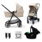 KINDERKRAFT Kinderwagen kombiniert 3 in 1 Neu Sandbeige + Nerz PRO
