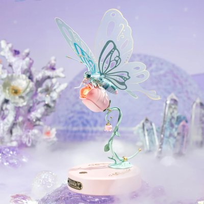 Puzzle 3D mécanique RoboTime Papillon rose