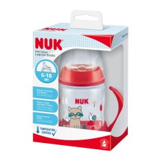 NUK FC Fľaštička na učenie s kontrolou teploty 150 ml červená