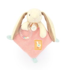 Doudou Geschenkset Rosa Häschen Ciboulette mit Rassel 21 cm