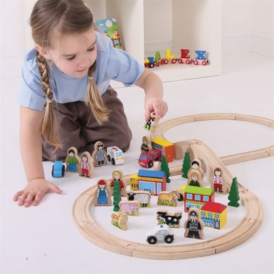 Bigjigs Rail Großes Zubehörset für Holzeisenbahnen