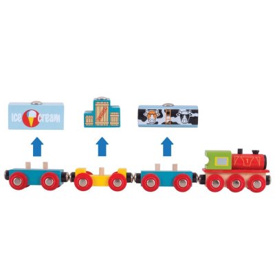 Bigjigs Rail Güterzug + 3 Schienen