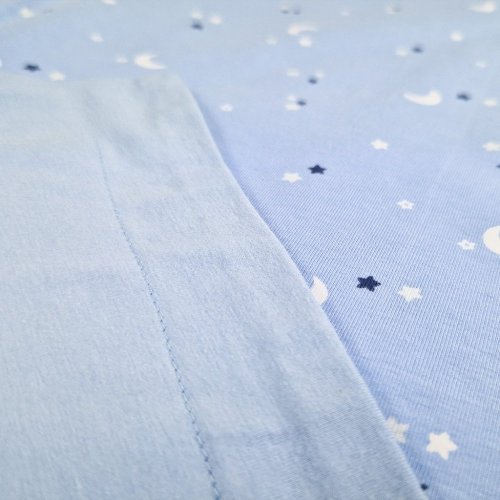 АНГЕЛЧЕ Двойно тънко одеяло BIO Outlast® 70x100см светло сини звезди/светло синьо