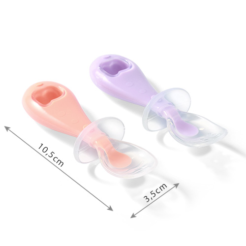 BABYONO Cuillères en silicone - filles 2 pcs, 6m+