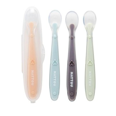 NATTOU Cuillères en silicone à bout souple 4 pcs